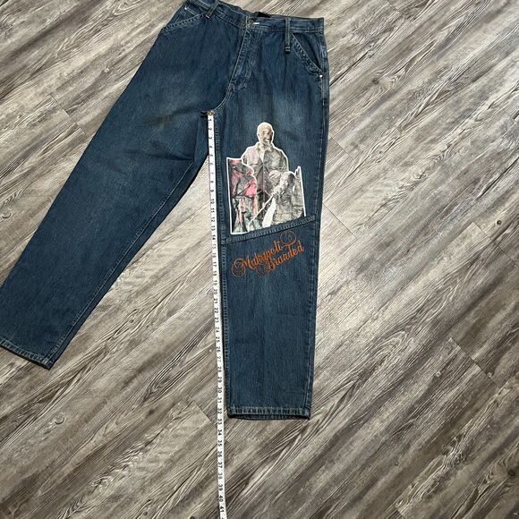 Vintage 1990s Tupac Makaveli Jeans 34x34 (32x32) - Picture 5 of 13